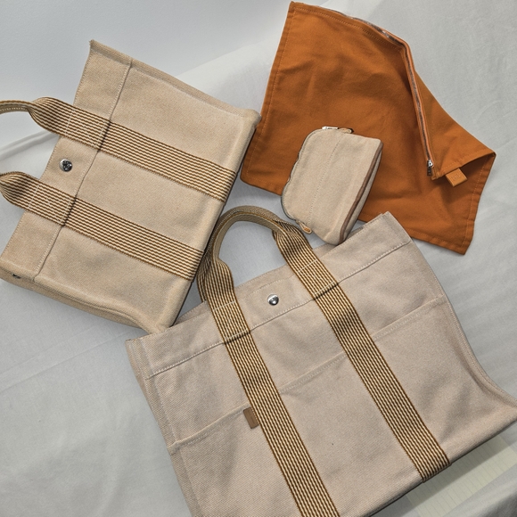 Hermes Canvas Tote Bag Set - Picture 2 of 7